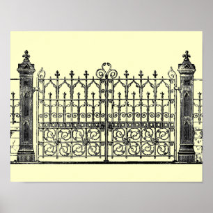 Poster de la clôture gothique vintage et de la por