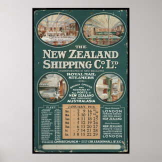 Poster de la compagnie maritime néo-zélandaise 191