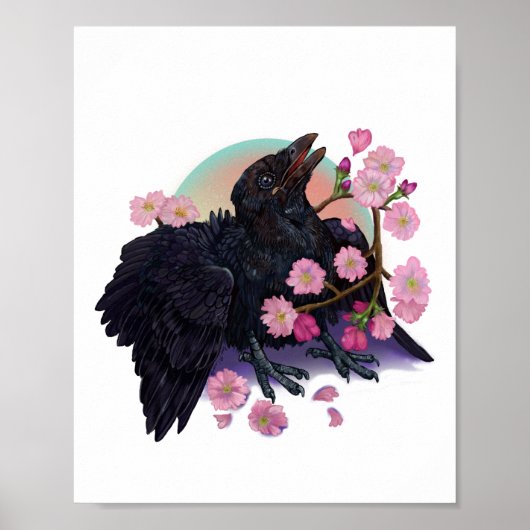 Poster de la Corneille aux fleurs de pomme (Devant)