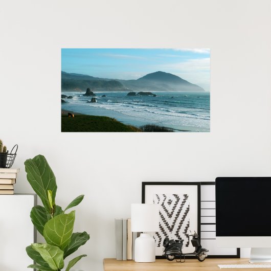 Poster de la côte de l'Oregon (Bureau à domicile)
