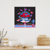 Poster de la Coupe et des Fleurs de Porcelaine (Cuisine)