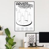 Poster de la couronne de l'Avent (Bureau à domicile)