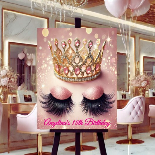 Poster de la Couronne Parties scintillant rose