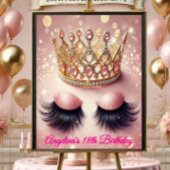Poster de la Couronne Parties scintillant rose