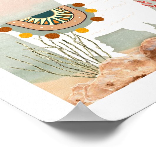 Poster de la crèche Boho Llama (Coin)