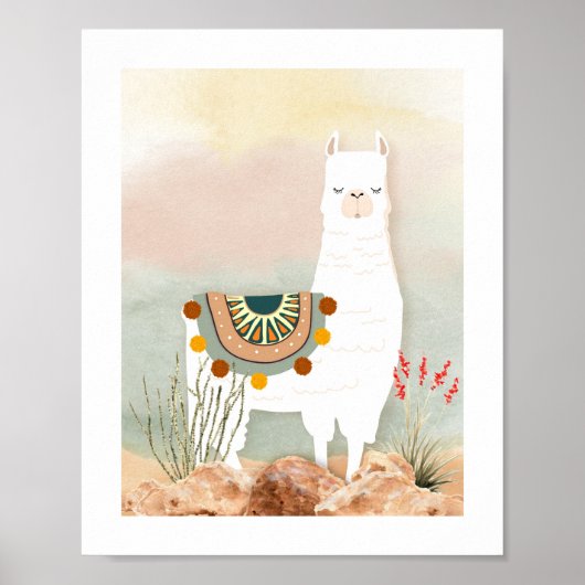 Poster de la crèche Boho Llama (Devant)