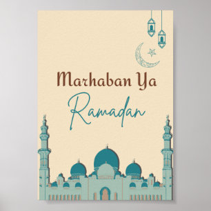 Poster de la crème Brown Marhaban Ya Ramadan