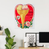 Poster de la crème glacée Valentine Retro vintage (Bureau à domicile)