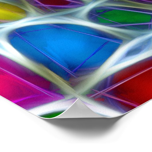 Poster de la Croix Fractale Neon (Coin)