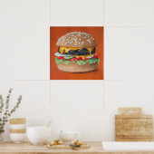 Poster de la cuisine Hamburger Illustrer (Cuisine)