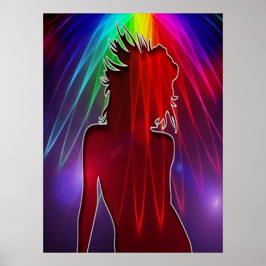 Poster de la danseuse sous Neon Rainbow Light Shoc (Devant)