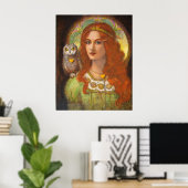 Poster de la déesse Athena, femme & hibou imaginai (Bureau à domicile)