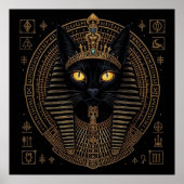Poster de la déesse de chat Bastet | Or égyptien (Devant)
