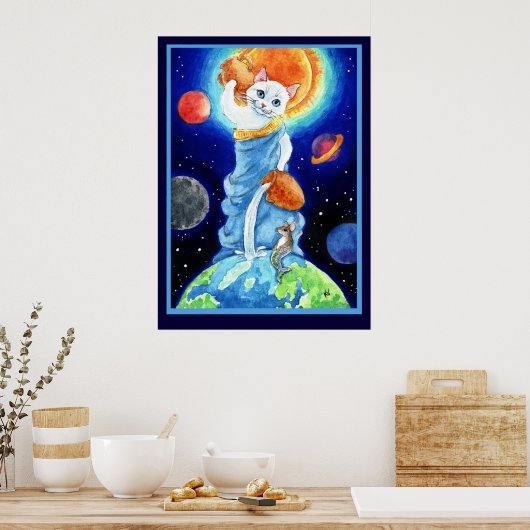 Poster de la déesse de l'eau de chat mignonne (Cuisine)