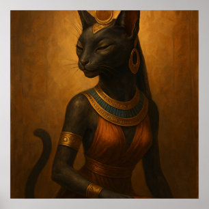 Poster de la déesse du chat Bastet - Art égyptien