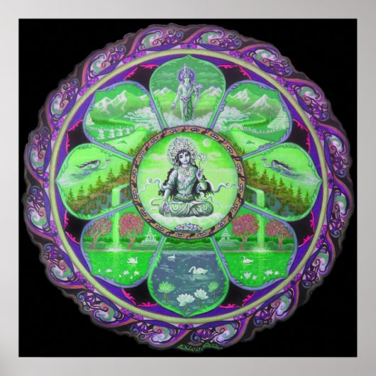 Poster de la déesse Green Tara Mandala (Devant)