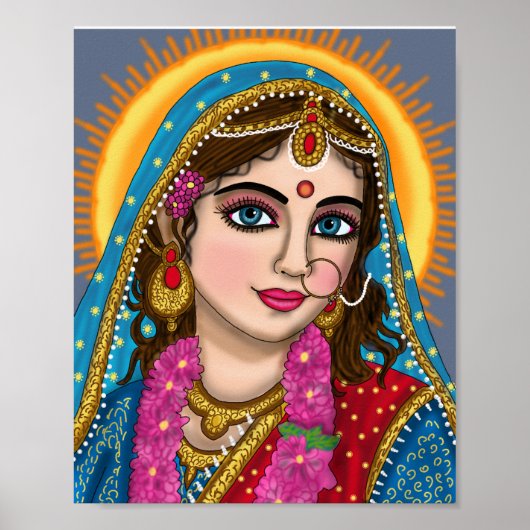 Poster de la déesse Radha | Divin Hindu Devi Radha (Devant)