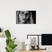 Poster de la déesse Smirking en B&W (Bureau à domicile)