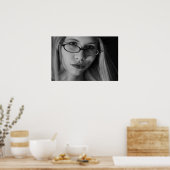 Poster de la déesse Smirking en B&W (Cuisine)