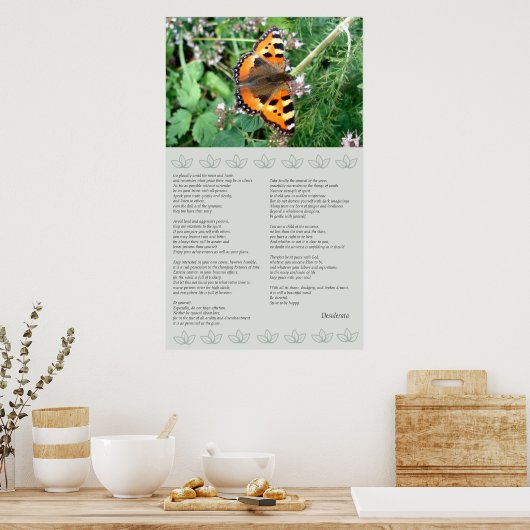 Poster de la desiderata motivationnelle papillon (Cuisine)