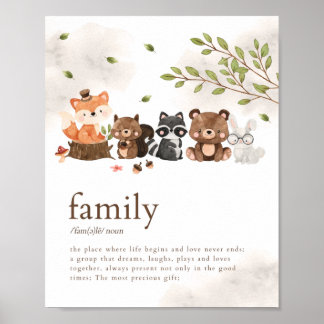 Poster de la famille des animaux de bois