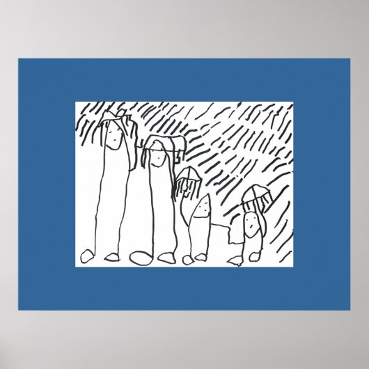 Poster de la famille Isaac dans la pluie (Devant)