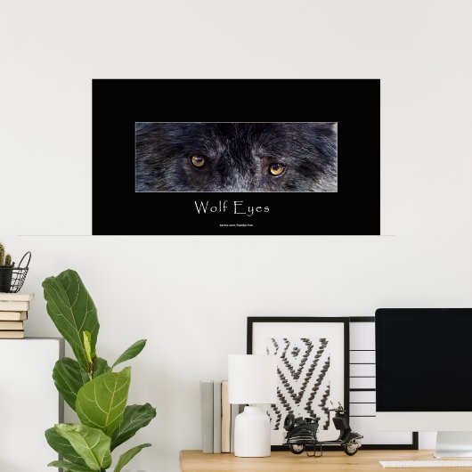 Poster de la faune Black Wolf Eyes (Bureau à domicile)