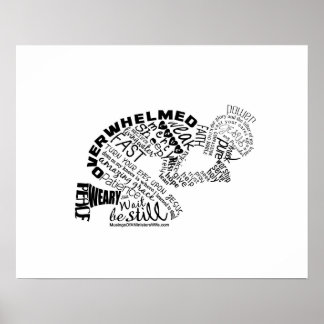 Poster de la femme en prière en noir 20x16