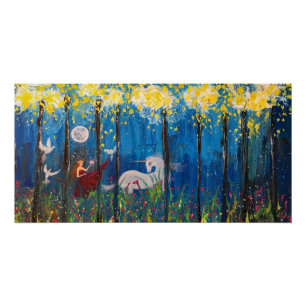 Poster de la femme Kairos et de la licorne dans l'