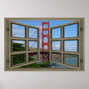 Poster de la fenêtre du pont Golden Gate