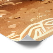 Poster de la ferme rustique Barnyard Chickens Boho (Coin)