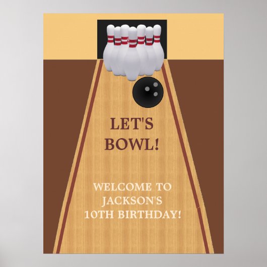 Poster de la fête d'anniversaire du Bowling Brown (Devant)