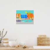 Poster de la fête de la piscine rétro (Cuisine)