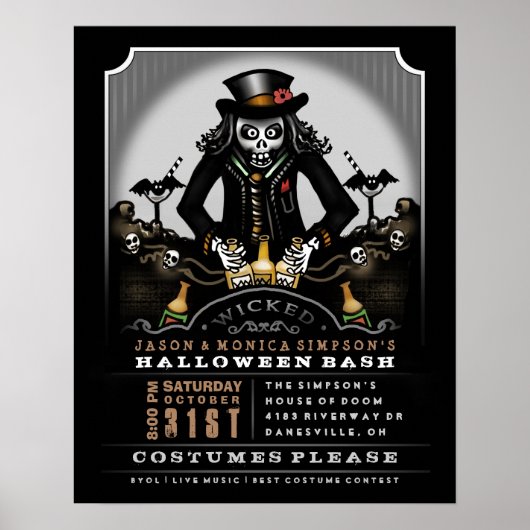 Poster de la fête d'Halloween 16 x 20 Ghoulish Bas (Devant)
