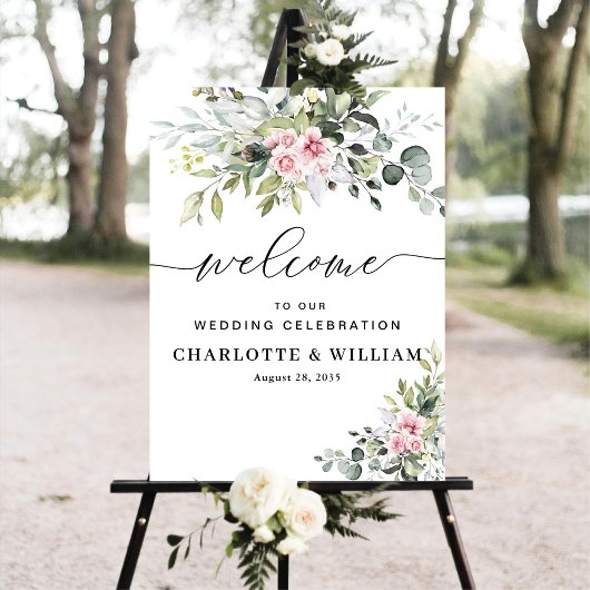 Poster de la fête du Mariage Eucalyptus Blush