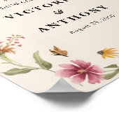 Poster de la fête du Mariage Fleur sauvage Boho (Coin)