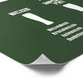Poster de la feuille de fromage de bière vert fonc (Coin)