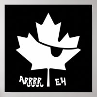Poster de la feuille d'érable du pirate canadien "