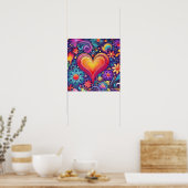 Poster de la Fierté Coeur Arc-en-ciel (Cuisine)