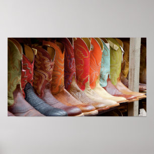 Poster de la file d'attente des bottes de cowboy