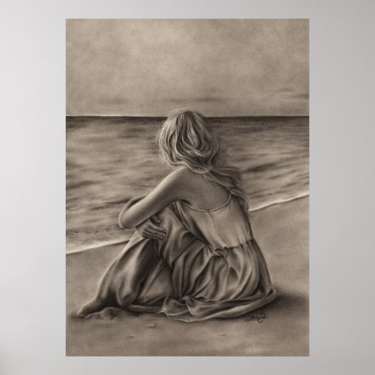 Poster de la fille à la plage (Devant)