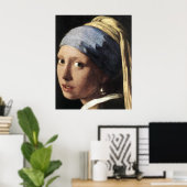 Poster de la fille avec une oreille perle (détail) (Bureau à domicile)