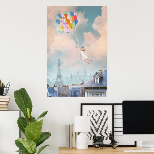 Poster de la fille de ballon (Bureau à domicile)