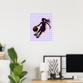 Poster de la fille de basketball Dribbling (Bureau à domicile)