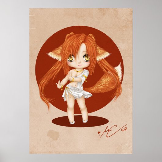 Poster de la fille de Cute Fox (Devant)