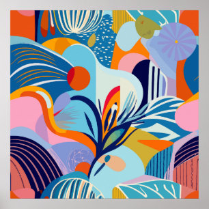 Poster de la fille de cyberpunk rétro