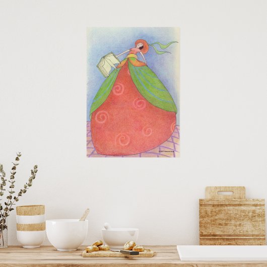 Poster de la fille de livre (Cuisine)