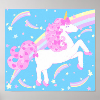 Poster de la fille rose Unicorn