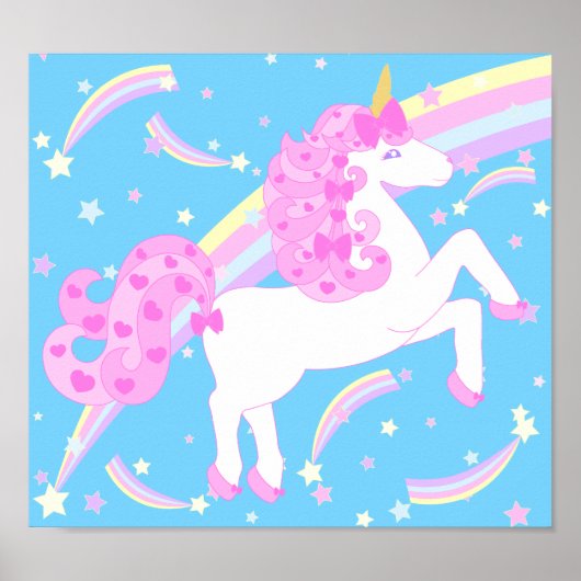 Poster de la fille rose Unicorn (Devant)