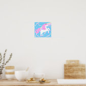 Poster de la fille rose Unicorn (Cuisine)